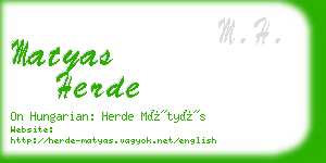 matyas herde business card